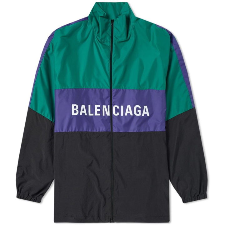 Photo: Balenciaga Retro Nylon Block Logo Track Top