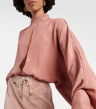 Tom Ford - Cutout silk crêpe bodysuit