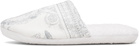 Versace White 'I Heart Baroque' Slippers