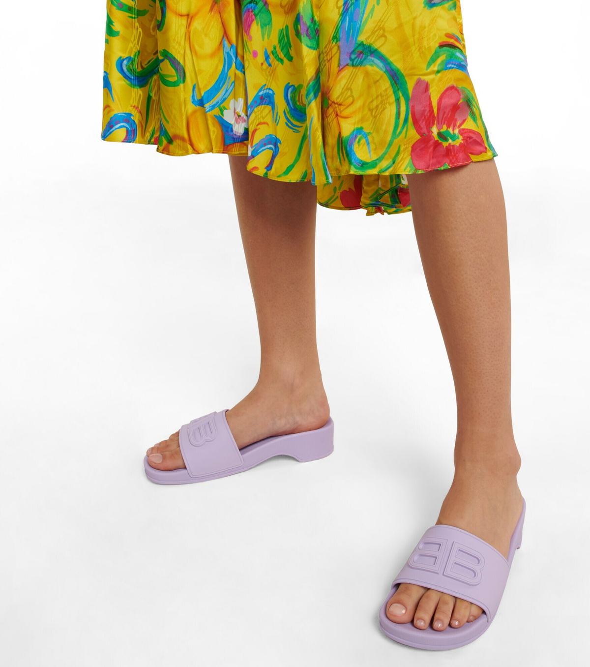 靴 balenaciaga Logo Rubber Slides Balenciaga - Pool logo rubber slides Balenciaga