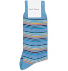 Paul Smith - Striped Cotton-Blend Socks - Men - Blue