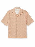Officine Générale - Eren Camp-Collar Embroidered Cotton Shirt - Orange