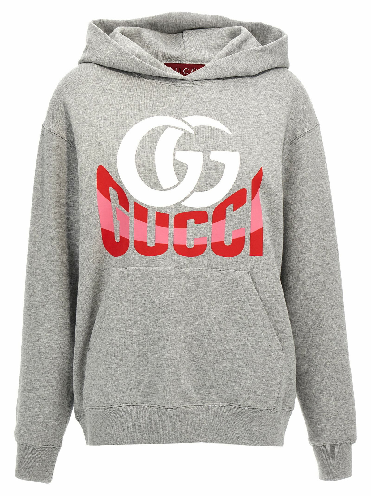 Gucci Grey Bow Neck Logo Zip Hoodie Gucci