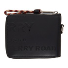 Burberry Black Horseferry Print Zip-Around Wallet