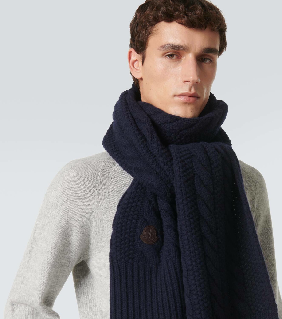 Moncler Wool Scarf Moncler Scarf Grey Moncler Grenoble Sciarpa