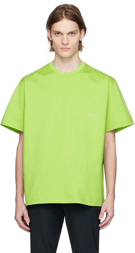 Photo: Wooyoungmi Green Leather Patch T-Shirt