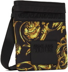 Versace Jeans Couture Black Regalia Baroque Logo Messenger Bag