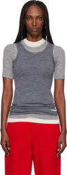 Jil Sander Gray Lightweight Technical Wool Jersey Tank Top