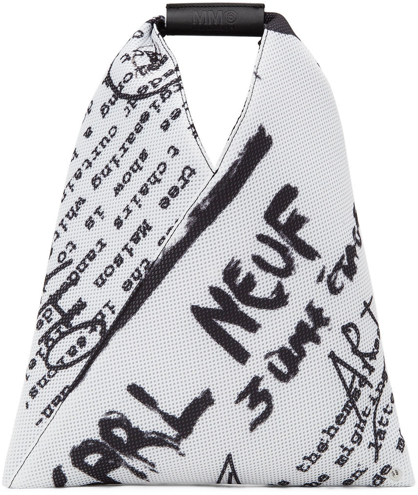 MM6 Maison Margiela White Small Triangle Net Mesh Tote MM6 Maison 