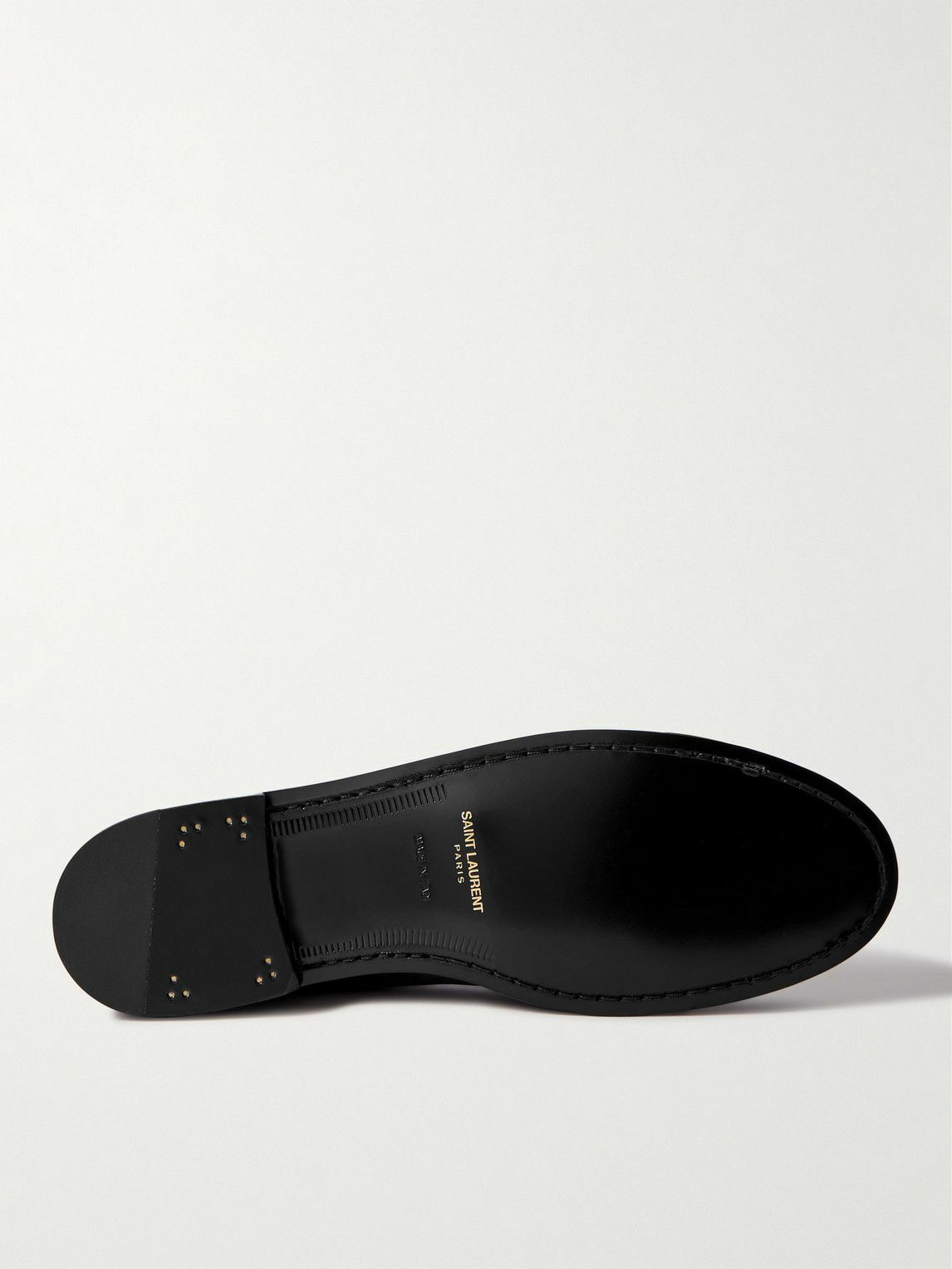 SAINT LAURENT - Le Loafer Monogram Logo-Appliquéd Leather Penny Loafers - Black