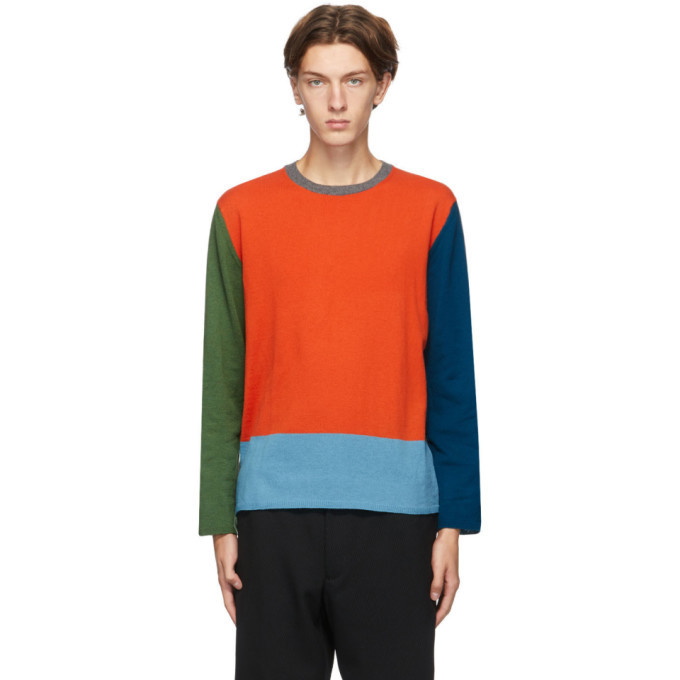 Photo: Comme des Garcons Homme Deux Multicolor Colorblock Sweater