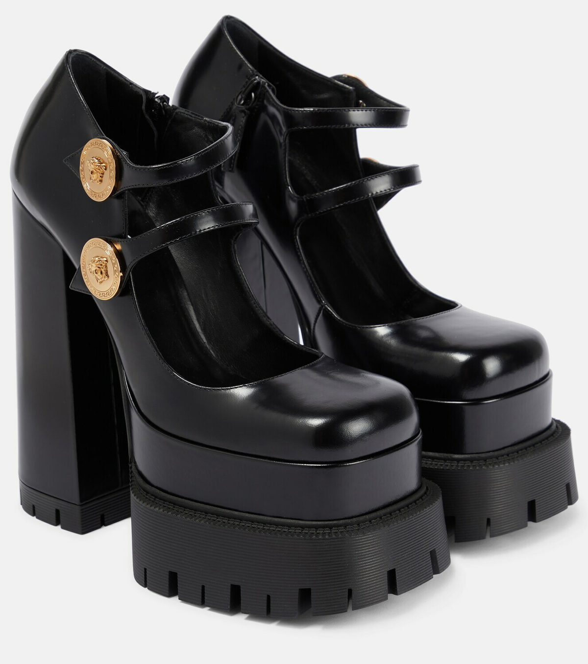 Versace - Medusa leather platform pumps