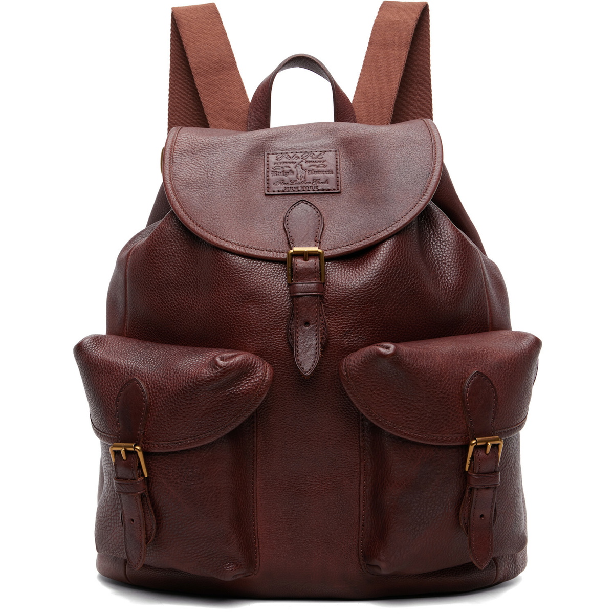 Polo Ralph Lauren Brown Leather Large Backpack