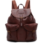 Polo Ralph Lauren Brown Leather Large Backpack