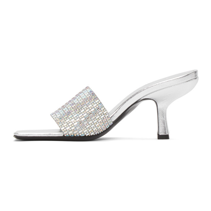 BY FAR Silver Dylan Heeled Sandals By Far