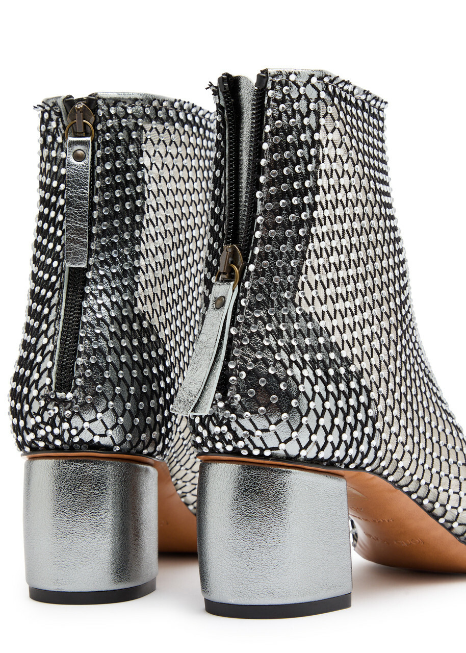 Forte_forte 65 Crystal-embellished Mesh Ankle Boots Black Forte Forte