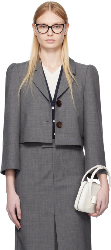 Photo: SHUSHU/TONG Gray Short Suit Blazer