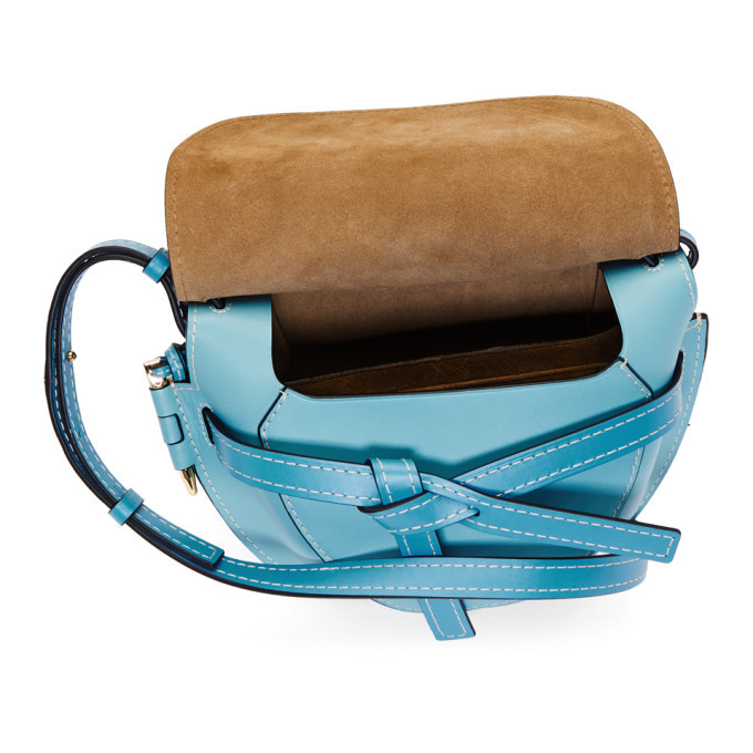 Loewe Gate Small Bag in Tan & Sky Blue