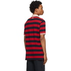 Gucci Red and Navy Disney Edition Striped Donald Duck Polo