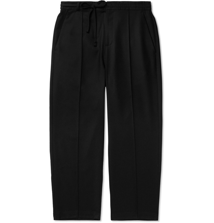 Photo: Maison Margiela - Virgin Wool-Flannel Drawstring Trousers - Black