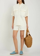 Tods Logo-embroidered Cotton-blend Poplin Shirt White