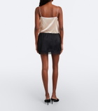 Magda Butrym Lace-trimmed silk satin miniskirt