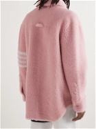 Thom Browne - Oversized Striped Shearling Jacket - Pink