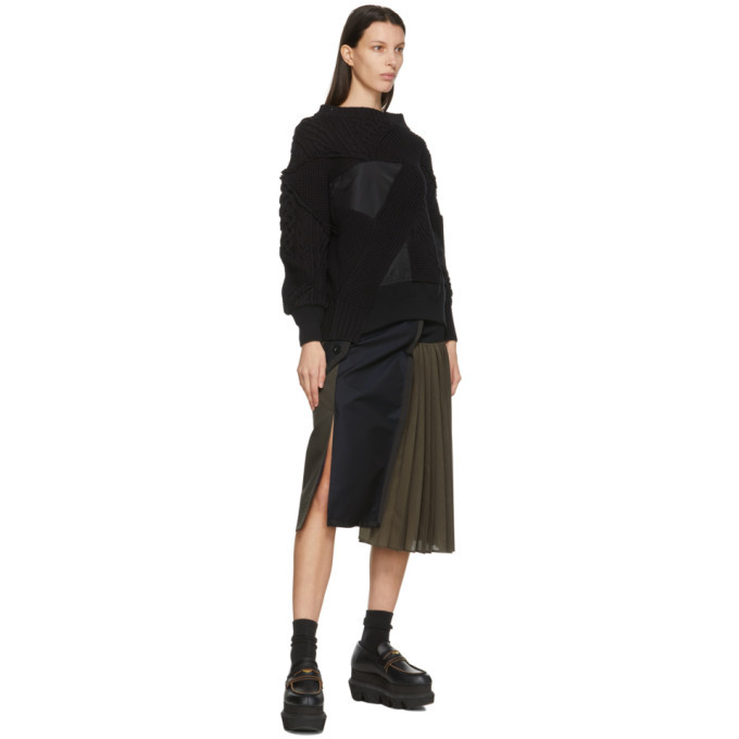 Sacai Black Hank Willis Thomas Edition Mix Knit Pullover Sweater Sacai