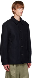 Dries Van Noten Navy Button Up Jacket