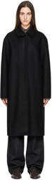 Studio Nicholson Black Ria Wool Melton Overcoat