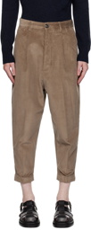 AMI Paris Khaki Carrot Oversized Trousers.