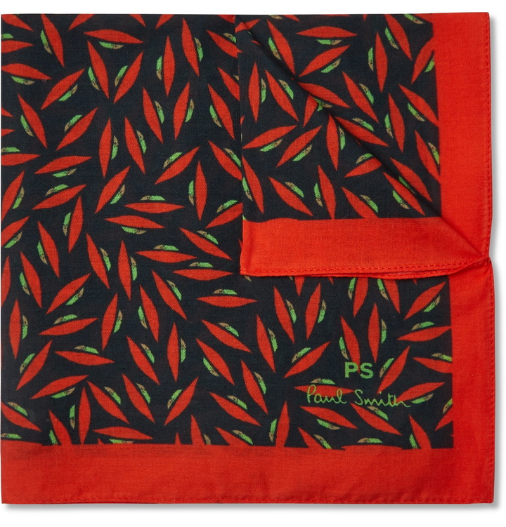 Photo: Paul Smith - Printed Cotton Pocket Square - Orange