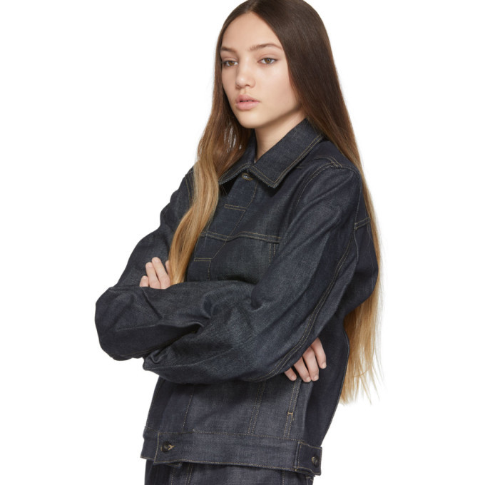 Rick Owens Drkshdw Indigo Denim Worker Jacket Rick Owens Drkshdw