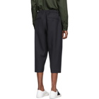 Issey Miyake Men Black Pleated Cropped Trousers