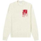 JW Anderson Men's JWA Slime Crewneck Knit in Off White/Red