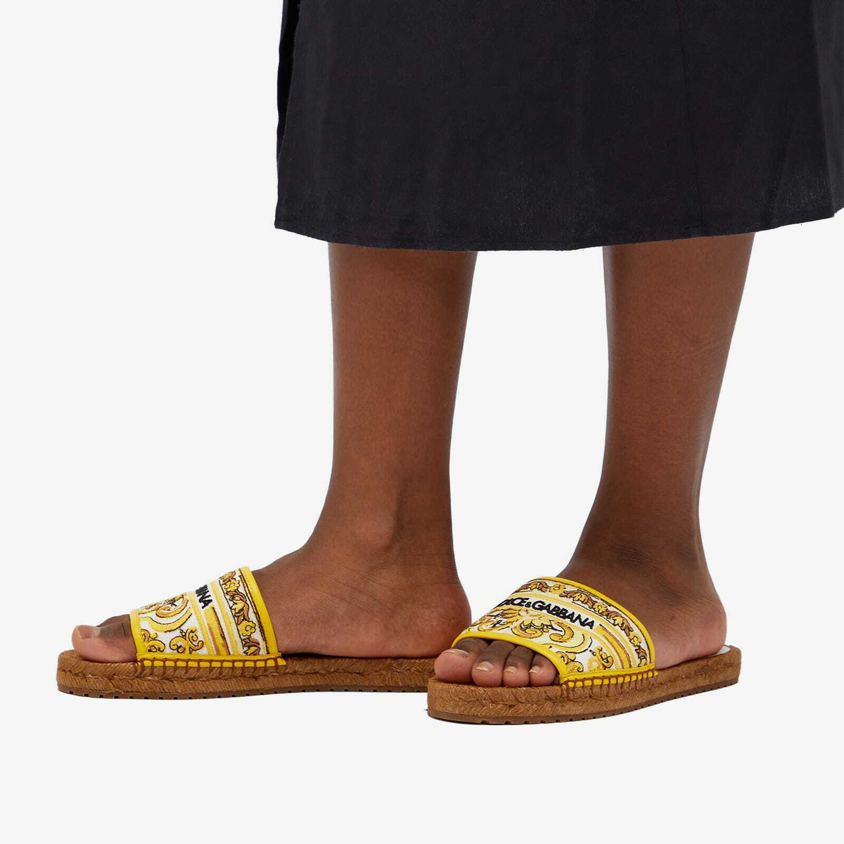 Dolce & Gabbana Women's Raffia and Printed in Espadrille