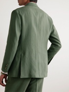 Thom Sweeney - Unstructured Double-Breasted Linen Suit Jacket - Green