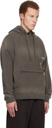 WOOYOUNGMI Brown Minhwa Logo Dyed Hoodie