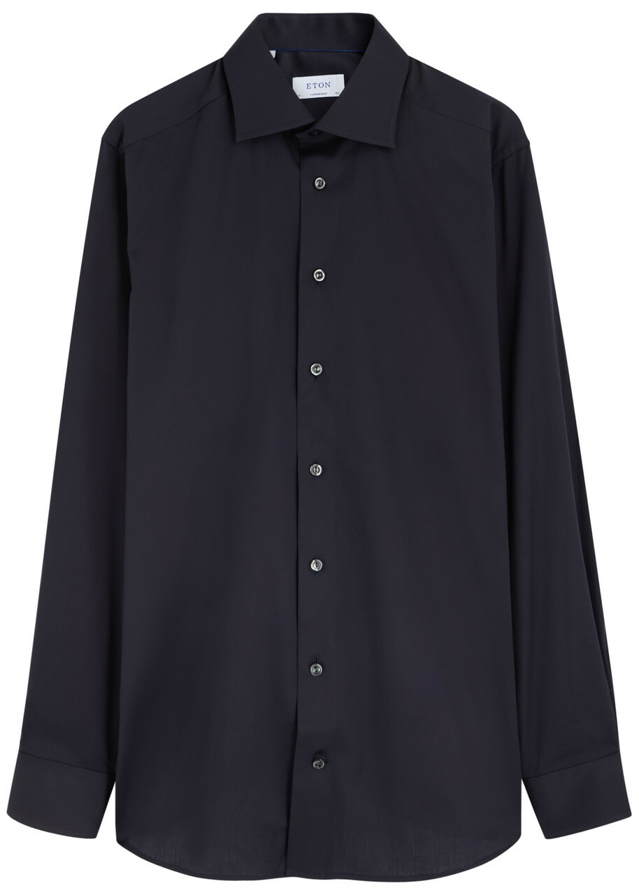 Eton Cotton-twill Shirt Navy