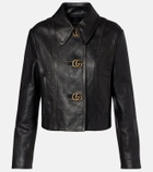 Gucci Double G leather jacket