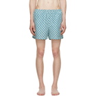 Casablanca White & Green Cubist Monogram Printed Swim Shorts