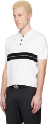 Ernest W. Baker White & Black Striped Polo
