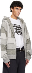 Dsquared2 Gray Magliano Edition Mix Grey Venue Fit Zipped Hoodie
