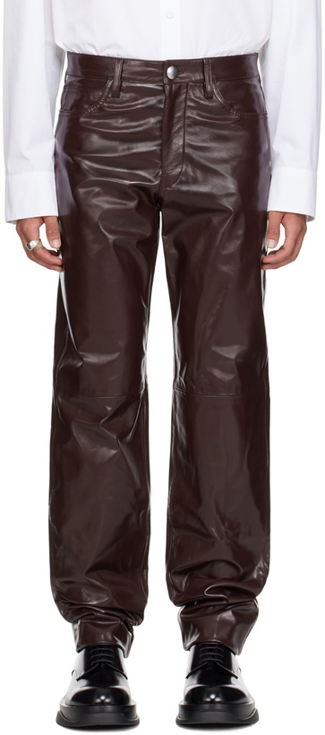 Photo: Jil Sander Burgundy Patent Leather Pants