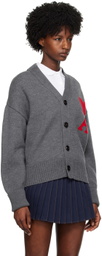 AMI Paris Gray Ami de Cœur Cardigan