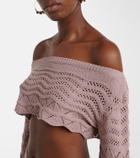 Bananhot Helena crochet cotton-blend crop top
