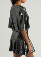 Free People Manuka Sequin-embellished Tulle Mini Dress Silver