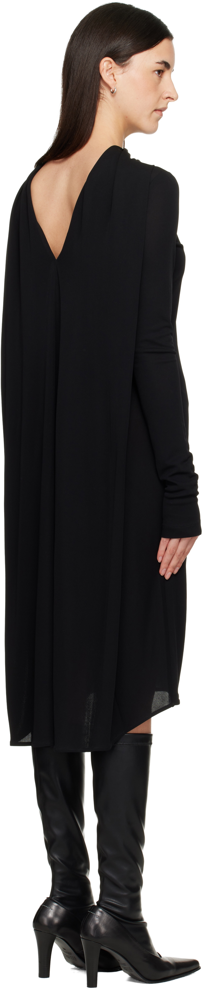 TOTEME Black Cocoon Cape Midi Dress