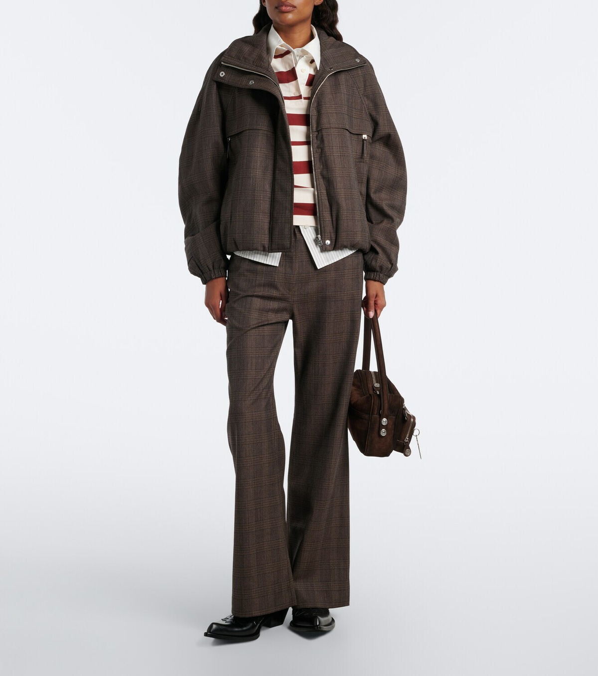 Acne Studios Prince of Wales check wool-blend jacket
