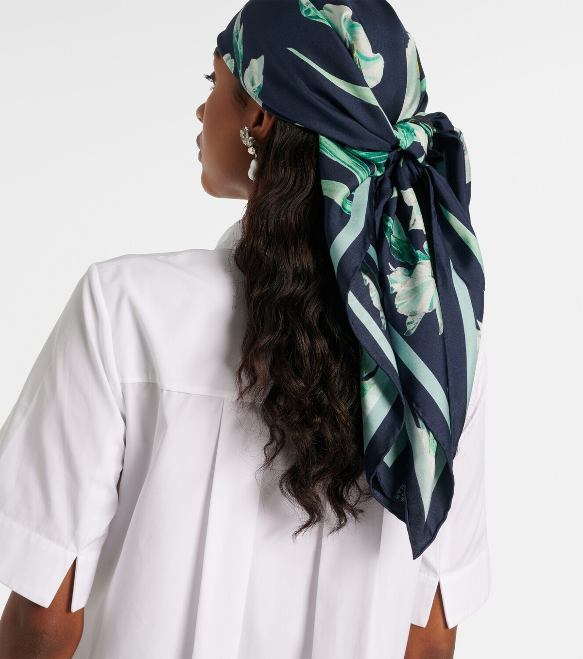 Erdem Floral silk twill scarf